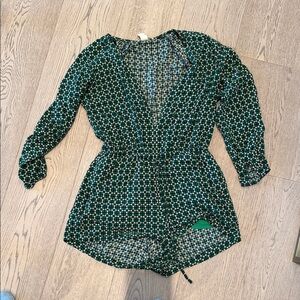 H&M Green Geometric Blouse